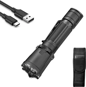 klarus XT11GT Pro 3300 Lumens USB C Rechargeable Tactical Flashlight, 1345 Feet Beam Distance, Instant Reaction Dual Tail Switches, Tactical + Outdoor Settings, with 4000mAh Battery, Holster