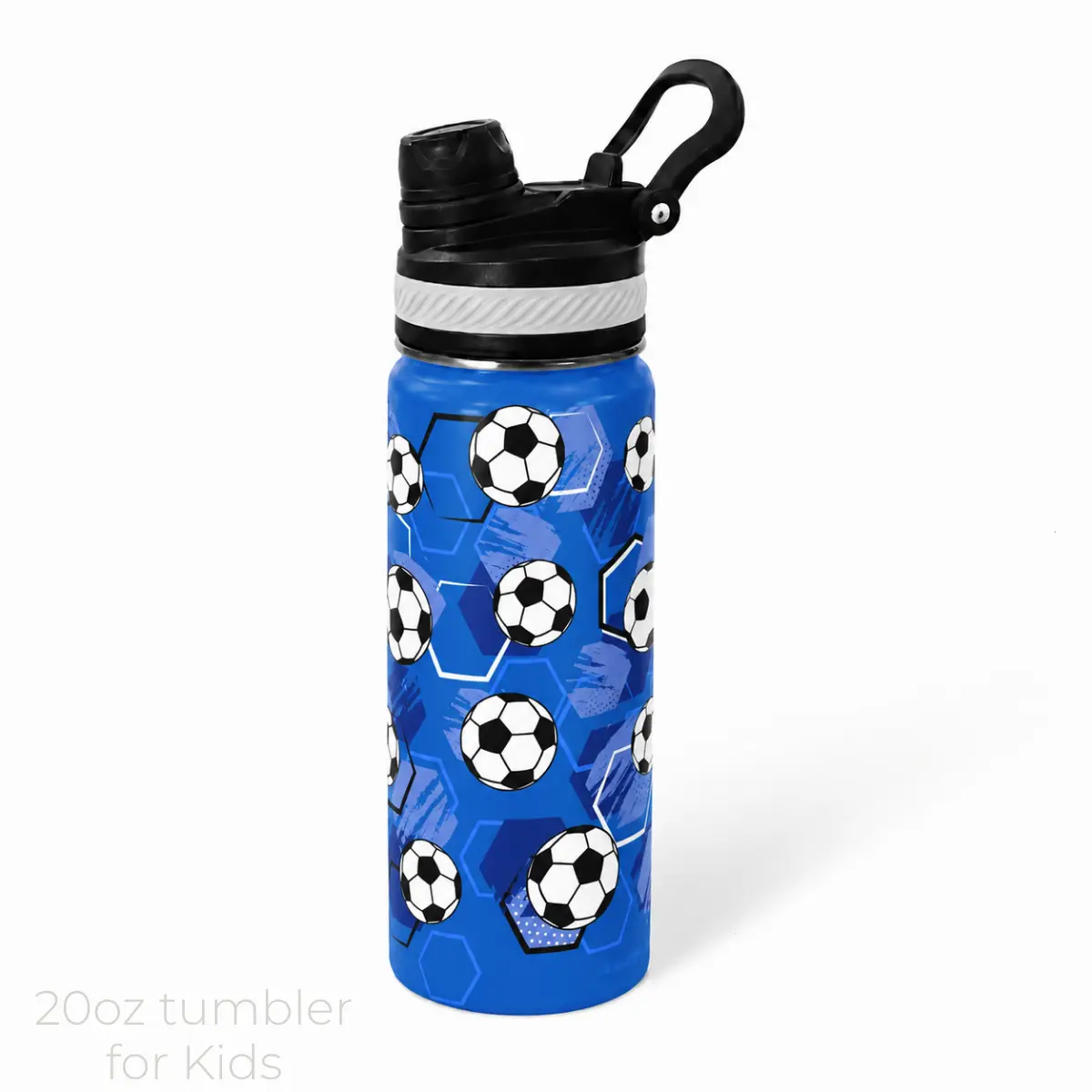 Soccer Stainless Steel Straw Lid 20oz for Boy Kids, Insulated Tumbler, Double Wall Tumbler, Water Cup for School, Cute Drinkware, Gift For Boys & Girls, Sport Water Bottles, Travel Mugs Gifts for Birthday Back to School Christmas