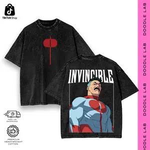 [COLLECTION - 5 Designs] Invincible Comic Graphic T-Shirt For Man | Vintage Black Oversized Tee Menswear | Premium Heavyweight Cotton | Streetwear Aesthetic Cartoon Shirt