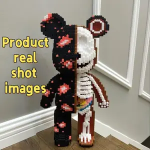 New 8132pcs Halloween Skull Bear 3D Puzzle Building Block Creative Decoration Gift for Birthday/halloween/festive Occasions