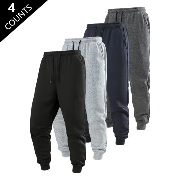 Men's casual long pants for spring, autumn, and winter, classic versatile jogging sports pants with an elastic waistband and ribbed cuffs, ideal for daily and outdoor activities, unisex athletic pants - machine washable, suitable for home, travel, busines