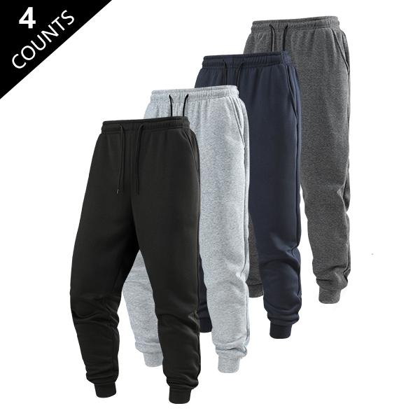 Men's casual long pants for spring, autumn, and winter, classic versatile jogging sports pants with an elastic waistband and ribbed cuffs, ideal for daily and outdoor activities, unisex athletic pants - machine washable, suitable for home, travel, busines
