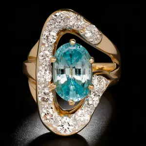 Light luxury retro style blue synthetic zircon ring, gorgeous and layered, irregular shape design, six-claw setting craftsmanship, light luxury cocktail ring, classic and timeless blue jewelry, stackable elegant ring, a gift for her, wedding jewelry.