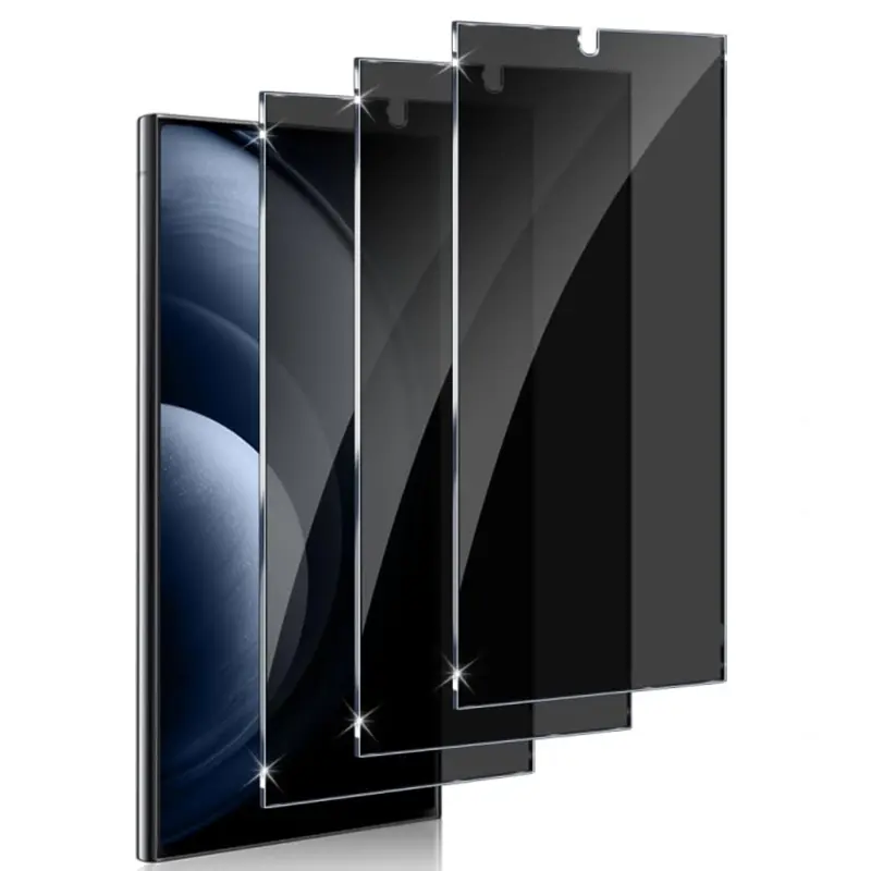 3Pcs Tempered Glass Privacy Screen Protector for Samsung Galaxy S26 Ultra/S26 Plus/S26/S25 Ultra/S25 Plus/S25/S24 Ultra/S24 Plus/S24 Fingerprint Protection