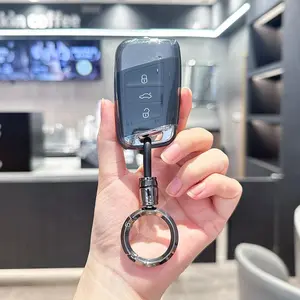 ACEBOY For Volkswagen Key Fob Cover Keyless Remote Smart Key Fob Shell With Keychain Fit For VW Volkswagen Atlas Jetta Passat Arteon Tiguan
