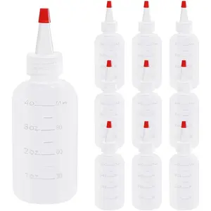 10 Pack 4 Ounce Plastic Squeeze Bottles With Caps Small Dispensing Bottles for Crafts Art Glue Kitchen