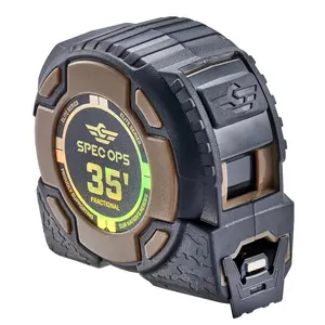 35-Foot Series Tape Measure, 1 1/4"-Sided Blade, Includes Fractional Markings, 12 Feet of Stand Out, Military-Composite Case, 3% Donated to Veterans