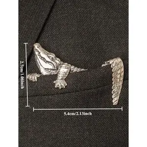 Vintage Gentleman Crocodile Chest Pin, Octopus Shape Animal Design, Suit Brooch Decoration, Versatile Lapel Pin for Coats and Shirts, Accessories