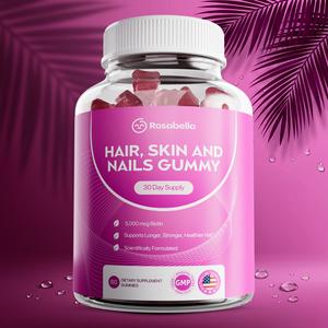 Rosabella Biotin Gummies (5000mg) for Hair, Skin & Nails Growth