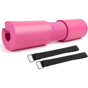 Barbell Pad for Squats, Lunges &  Thrusts - High-Density  Cushion, 16.1" Length, 1.2" Thick - Non-Slip  &  Support - Fits Standard & Olympic Barbells - Quick On/Off for Gym &