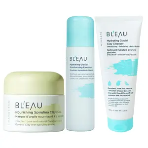 [BL'EAU Official] Glacial Detox & Repair Set I Gentle Exfoliating Cleanser, Glacial Mud Mask, Glacial Moisturizing Emulsion  | Pore Cleansing & Oil Control, Acne & Redness Relief, Repairs Barrier, Skin Care Set