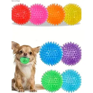 6-Pack Squeaky Dog Toy Balls (6 Bright Colors) - Durable Puppy Chew Toys for Teething, Interactive Fetch Balls for Small Medium Large Dogs, Mental Stimulation & Boredom Relief for Aggressive Chewers