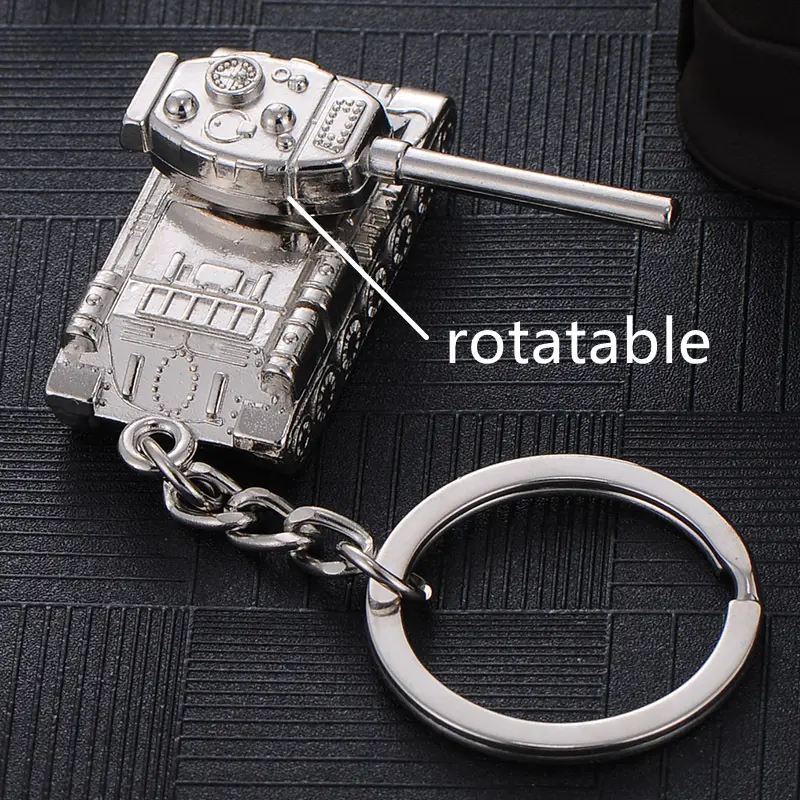 Tank Keychain for Men, Vintage Military Metal Pendant with Antique Finish, Unique Collectible Accessory and Gift, No, Men's Accessories