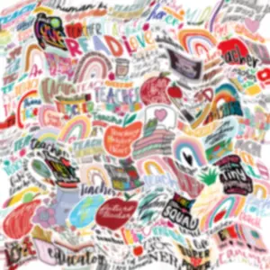 110Pcs Teacher Stickers, Teacher Appreciation Gifts in Bulk, Vinyl Waterproof Stickers for Water Bottles Laptop Computer Phone, Handy Scrapbook Laptop Stickers for Adults Girls Kids
