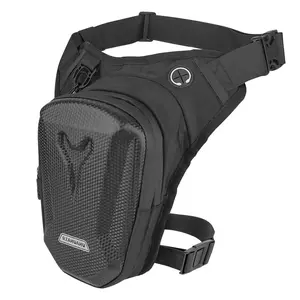 KZAKUANU Waterproof PU Leather Motorcycle Waist Leg Bag with Adjustable Straps & Multiple Pockets for Men Tactical Travel Durable Nylon Pouch Secure Dry Storage