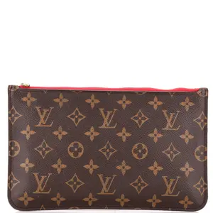 Pre-owned Louis Vuitton Canvas Coated Small Leather Goods Neverfull Pochette Monogram Canvas Large by Rebag