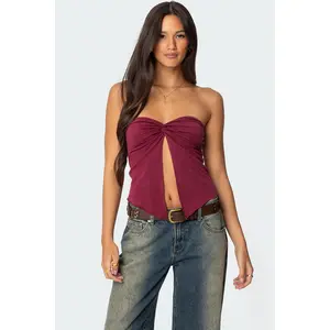 Twisted Split Front Tube Top