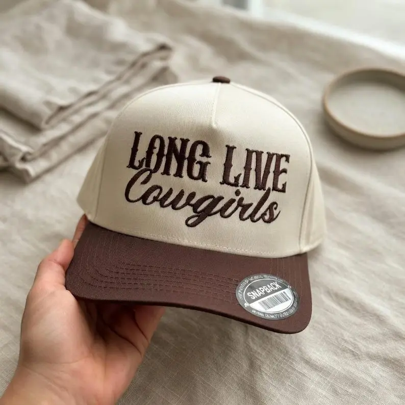 Long Live Cowgirls Hat: Embroidered 5 Panel Cap, Gift for Her