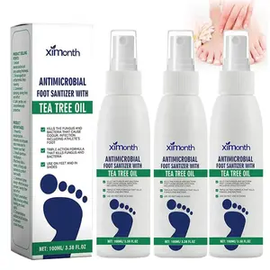 XIMONTH Tea Tree Oil Foot Spray - 100ml Antimicrobial Deodorant for Odor Control & Dry Feet Care, Natural，tea tree oil foot spray，spray para los pies
