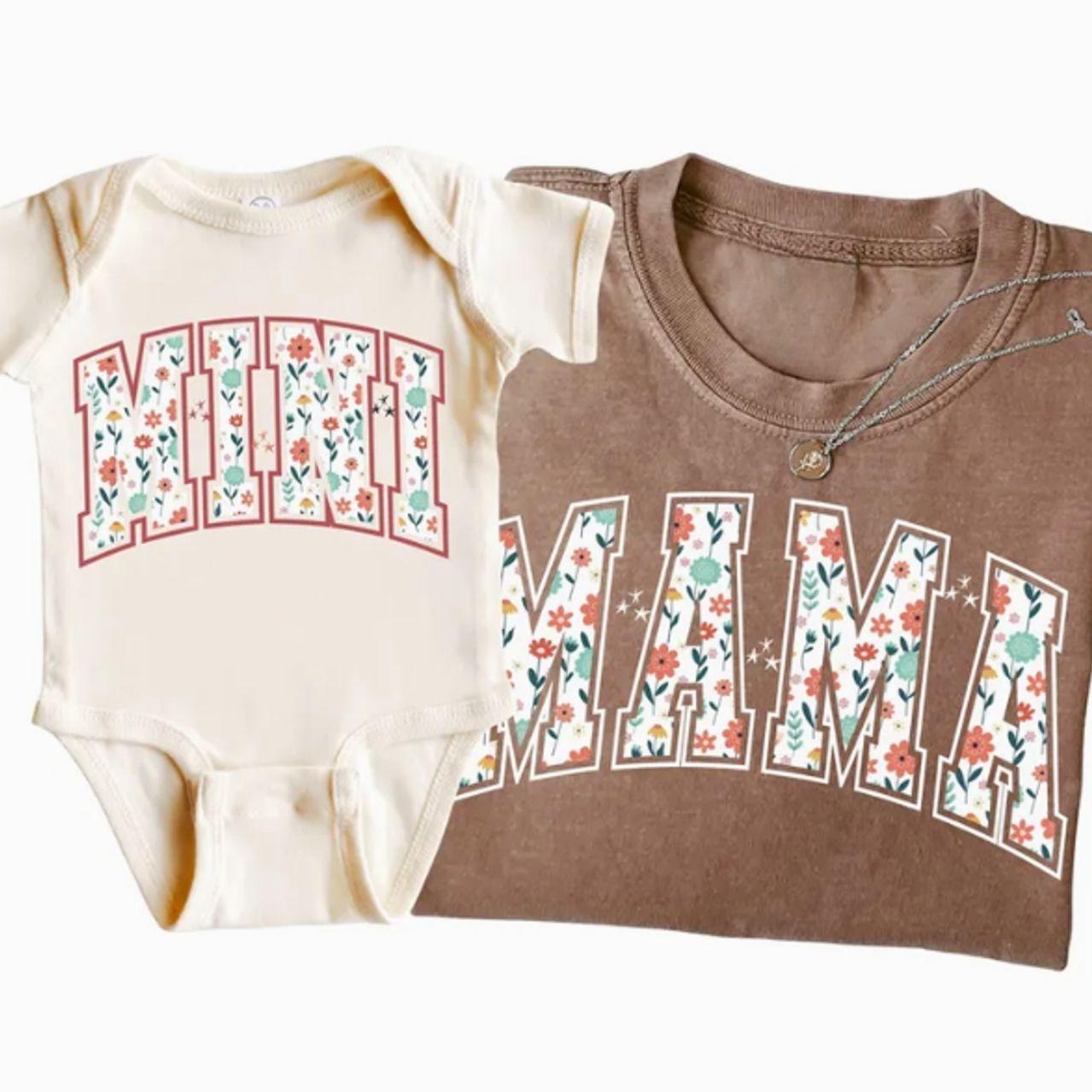 Matching Springtime Mama and Mini Shirts, Mommy and Me Outfits, Flower Shirts, Mama and Mini Shirts Matching Springtime Mama and Mini Shirts, Mommy and Me Outfits, Flower Shirts, Mama and Mini Shirts