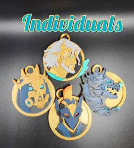 INDIVIDUAL Chapter 5 Season 2 Aspects of the Gods Medallion Greek Edition Keychain Charms - Bag tags Fortnite Inspired