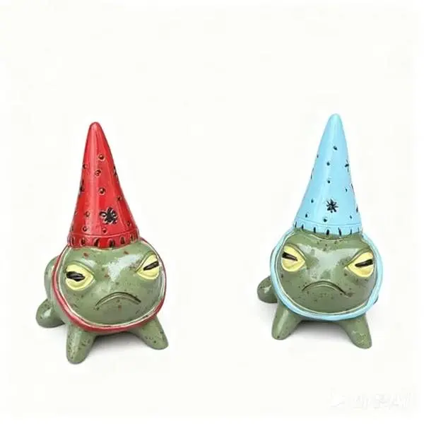 Generic Little Wizards Frog Ornaments,Exquisite Frog Figurine,Mini Frog Plant Buddy,Ceramic Little Wizards Frog,Little Wizards frog lawn ornaments,Handmade Frog Resin Plant Decorations for Pots (Mix)