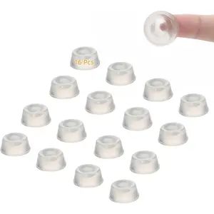 Clear Door Bumpers - Self Adhesive Door Stoppers Wall Protectors Reduce Noise - Rubber  for Electronics, Speakers, Furnitures, Appliances, Audio, Laptop - Door Knob Bumper Pads (16pcs)