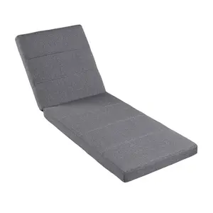 Christopher Knight Home® Outdoor Chaise Lounge Cushion Only -  Water-Resistant Patio Lounge Chair Cushion with Removable Cover for Outdoor Chaise Lounges,Grey