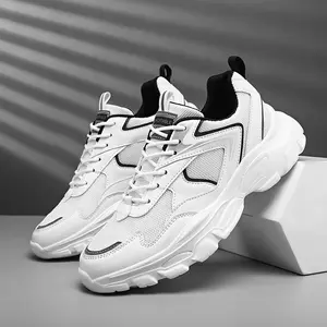 Men's Fashion Platform Sneakers - Breathable mesh and durable EVA soles, shock-absorbing running shoes with EVA insoles, suitable for all seasons of casual and sports wear