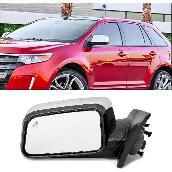 HECASA Durable 1x Replacement Driver Side Power Heated Puddle Spotter Mirror, LH with Blind Spot Detection in Glass, 16.3x10.6x10 in, 5.19 lbs, Compatible with 2011-2014 Ford Edge, Part CT4Z17683FAPTM FO1320503 (Left), 16.3 X 10.6 X 10 Inches