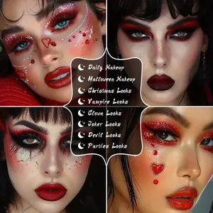 HERORANGE 15-Color Anime Eyeshadow Palette - 3-in-1 Shimmer, Matte, Highlighter, 115g, Alcohol-Free, No Fallout, Built-in Mirror, Long Lasting, Flawless, Single Item, Cosplay & Halloween Gift for Teens