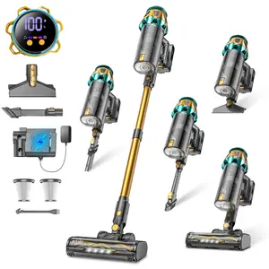Cordless Vacuum Cleaner, 600W 55KPa, 55mins Runtime, Self-Standing, Wall Mount Charging, Stick Vacuum Cleaner for Hard Floor/Carpet/Pet Hair/Car
