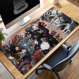 [New Gaming Gear - Sale Up To 35%] Jujutsu Kaisen Battle Scene Desk Mat, Anime Gaming Mouse Pad, Gojo and Team Art, Dark Fantasy Theme, JJK Gamer Decor