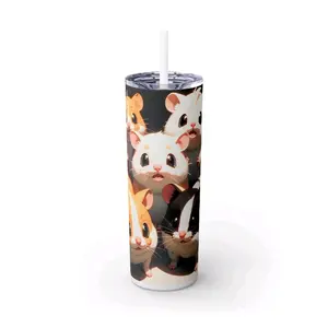Cute Hamster tumbler cup stainless steel 20 oz