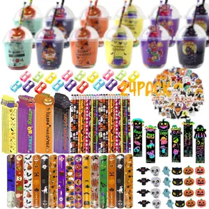 242PCS Halloween Party Favors For Kids 24 PACK Stationery Set, Halloween Goodie Bag Stuffers Creative Assortment Non Candy Halloween Treats Pencils Erasers Rulers For Trick Or Treating