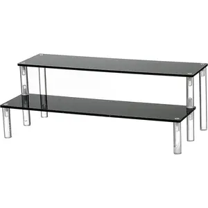 2 Tier Black  Display Riser Cupcake Stand Display Shelf for Decoration, Makeup