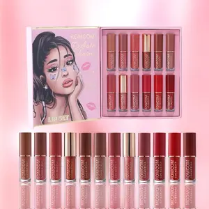 12-Color Makeup Set Velvet Lip Gloss Matte Long-Lasting Easy to Apply Moisturizing Lip Tint Christmas Gift Set Matte Lip Glaze