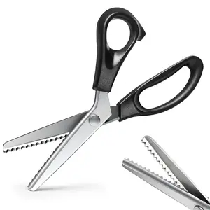 Stainless Steel Zigzag Pinking Shears, Serrated Decorative Edge Scissors, Durable DIY Sewing Tools for Dressmaking, Lace Craft & Fabric Cutting
