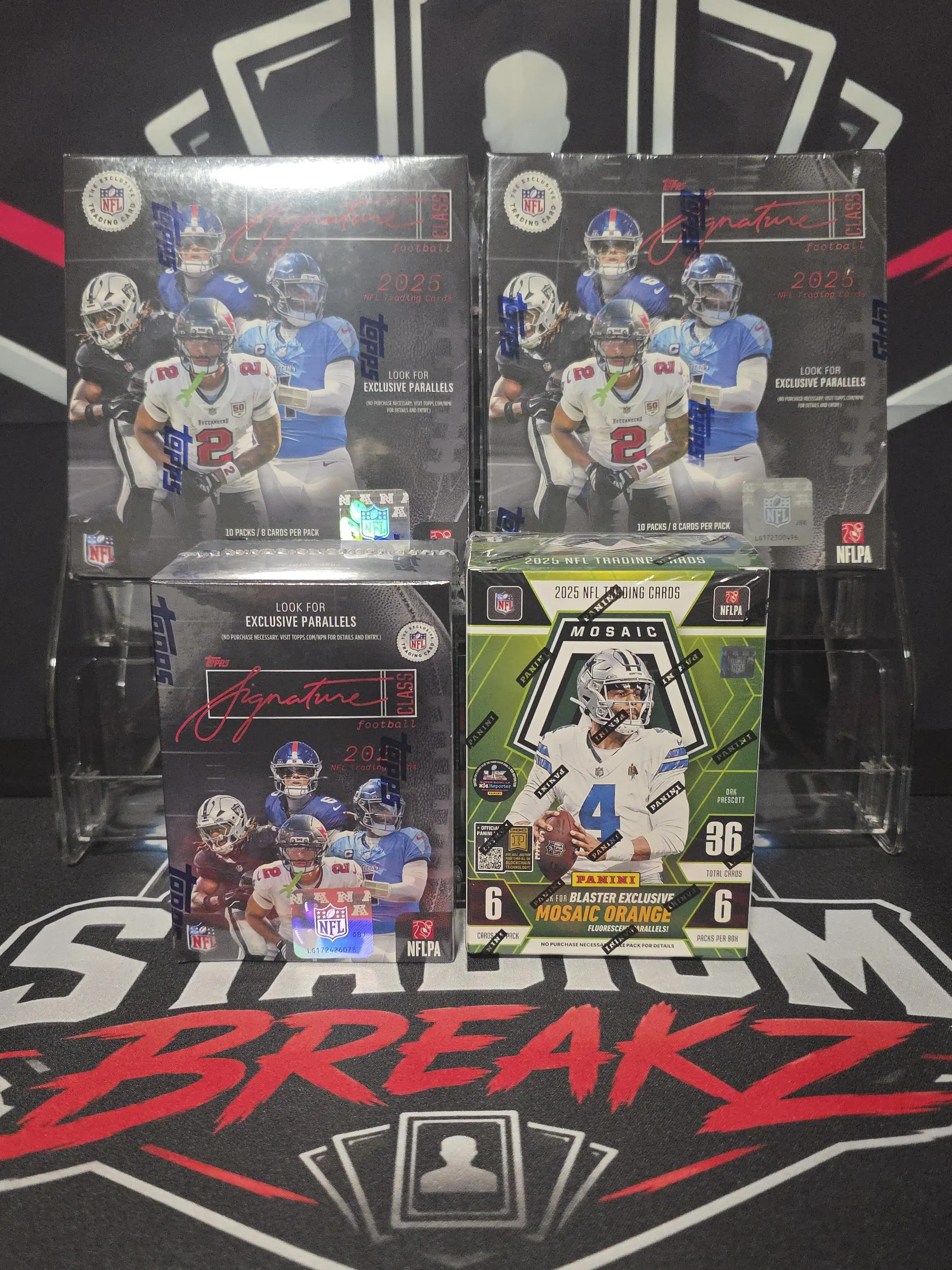 (4) 2x Signature Mega 1x signature blaster and 1x Mosaic blaster