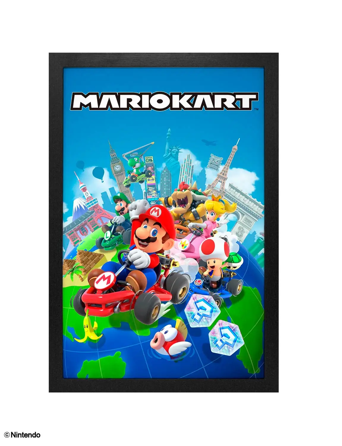 Super Mario™: Mario Kart Gel-Coated Framed Print (11x17)