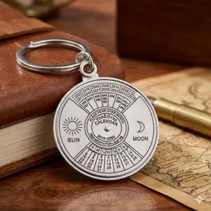 Portable Mini Perpetual Calendar Keychain - Stainless Steel Date Tracker, Daily Schedule Planner & Time Management Tool, Essential Organizer Accessory for Keys, Never Forget Important Dates Again