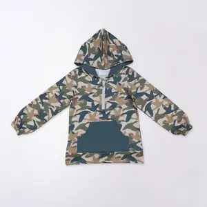 duck mallard Half Zip Pullover with front pocke