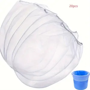 20 pieces of white elastic paint filter bags with edge design, durable nylon mesh screen, multi-purpose use, Filtration Basket