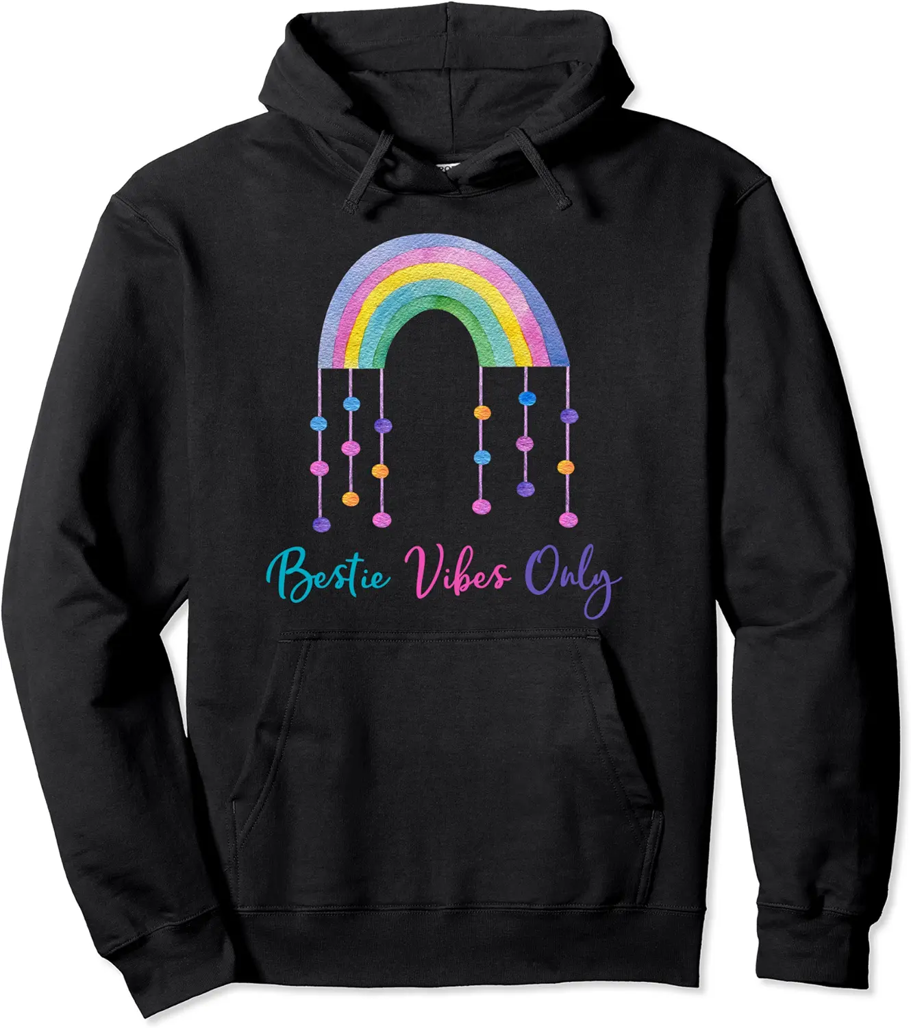 Bestie Vibes Only Pastel Rainbow Cute Drops Best Friends BFF Pullover Hoodie - Joelalbe Shop 61B09JK5QZTL