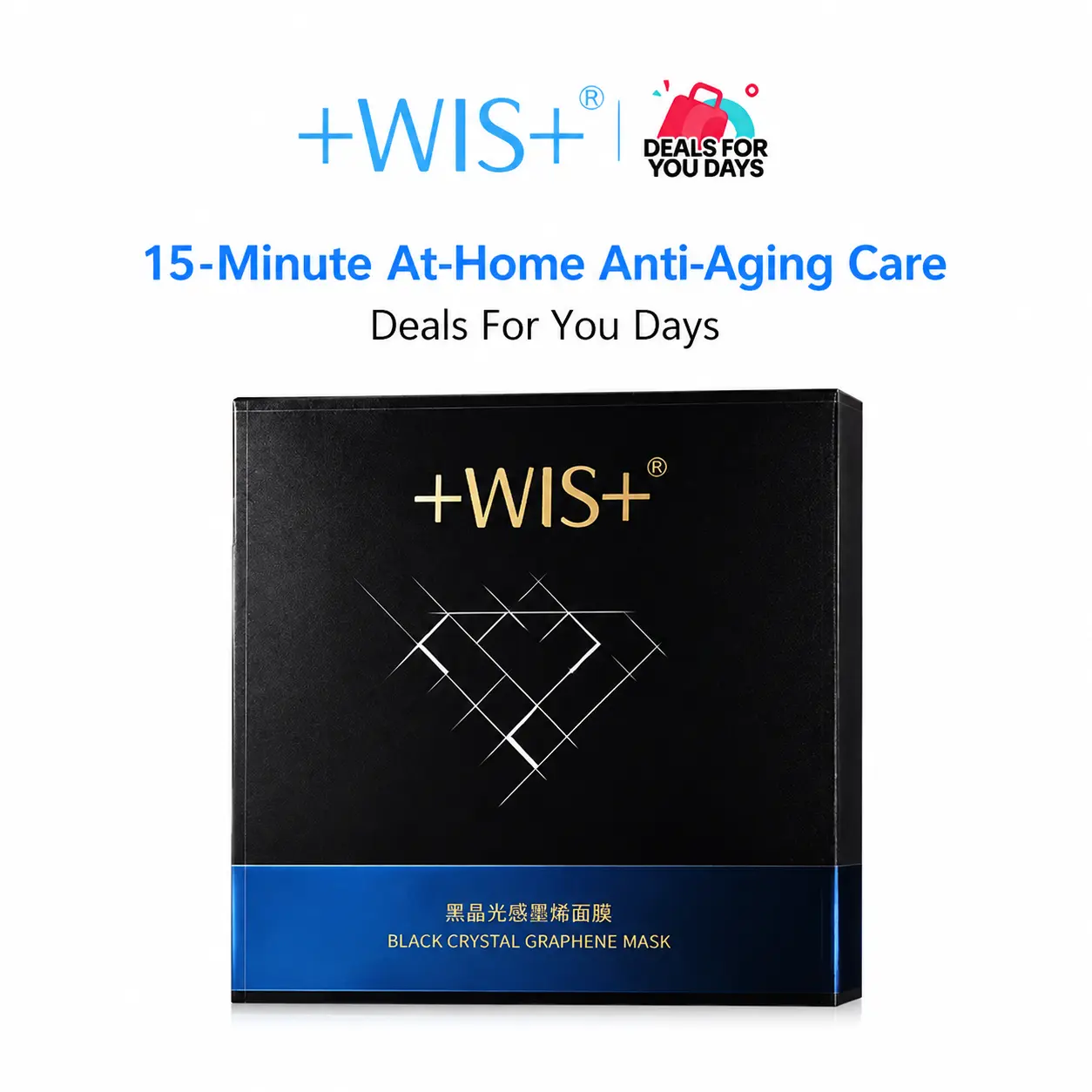 [WIS] K-Beauty Microcurrent Black Crystal Radiance Face Mask, 10 Sheets – Lifts and Firms Skin, Smooths Fine Lines, Fights Signs of Aging, and Boosts Skin Radiance in 15 Minutes#DealsForYouDays