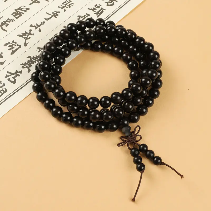 Sandalwood multi-bead stacked bracelets, new Chinese-style multi-ring wooden bracelets, Buddhist bead jewelry for meditation, odor-eliminating fragrant bracelets, collectibles Sandalwood multi-bead stacked bracelets, new Chinese-style multi-ring wooden bracelets, Buddhist bead jewelry for meditation, odor-eliminating fragrant bracelets, collectibles