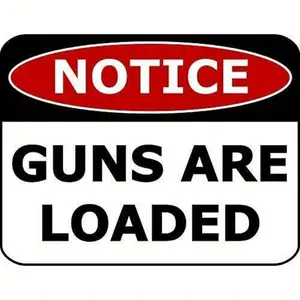 Metal Notice Guns Are Loaded Security Sign 8x12 Inches Red And Black Warning Decal For Home Office Or Vehicle Durable And Easy To Read Gun Accessory