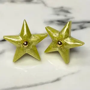Yellow Stud Resin Earrings