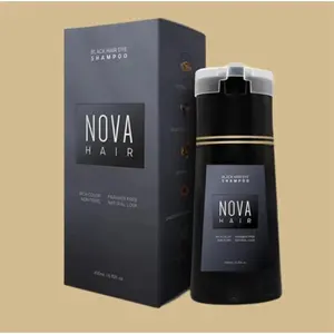 Nova Hair Care Black Hair Dye Shampoo 6.76 fl oz Paraben-Free Formula for Rich Color & Natural Look Post-Dye Dyeshampoo Conditioner