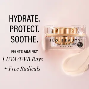 JLO BEAUTY That Big Screen - Broad Spectrum SPF 30 Face Moisturizer, Hydrates, Protects, Luminizes, Lightweight Hyaluronic Acid Sunscreen for Face Lotion, Supports Smooth, Dewy & Glowing Skin, 0.5-1.7 fl.oz